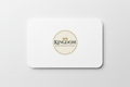 Logo of Kingdom Restorations with a crown on a white gift card.